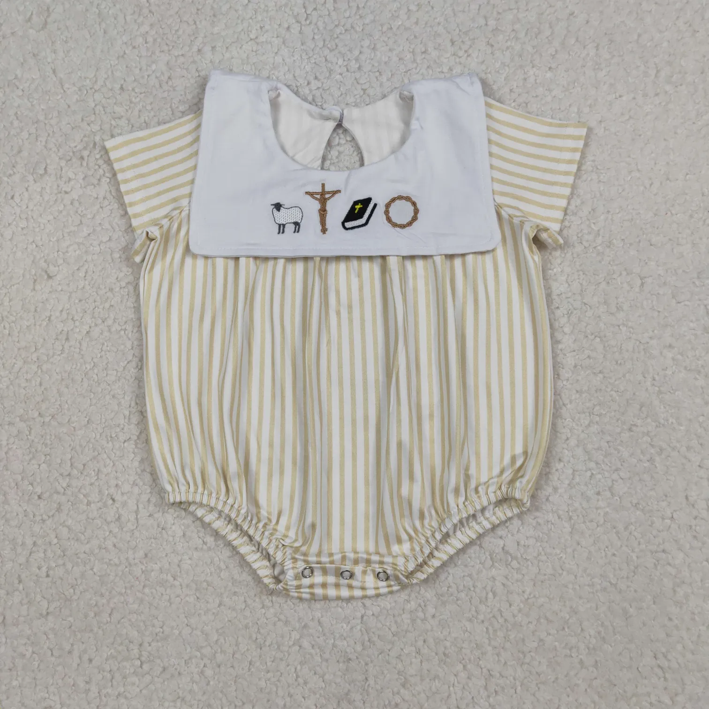 Sibling jesus bubble and shorts set embroidery boy clothing