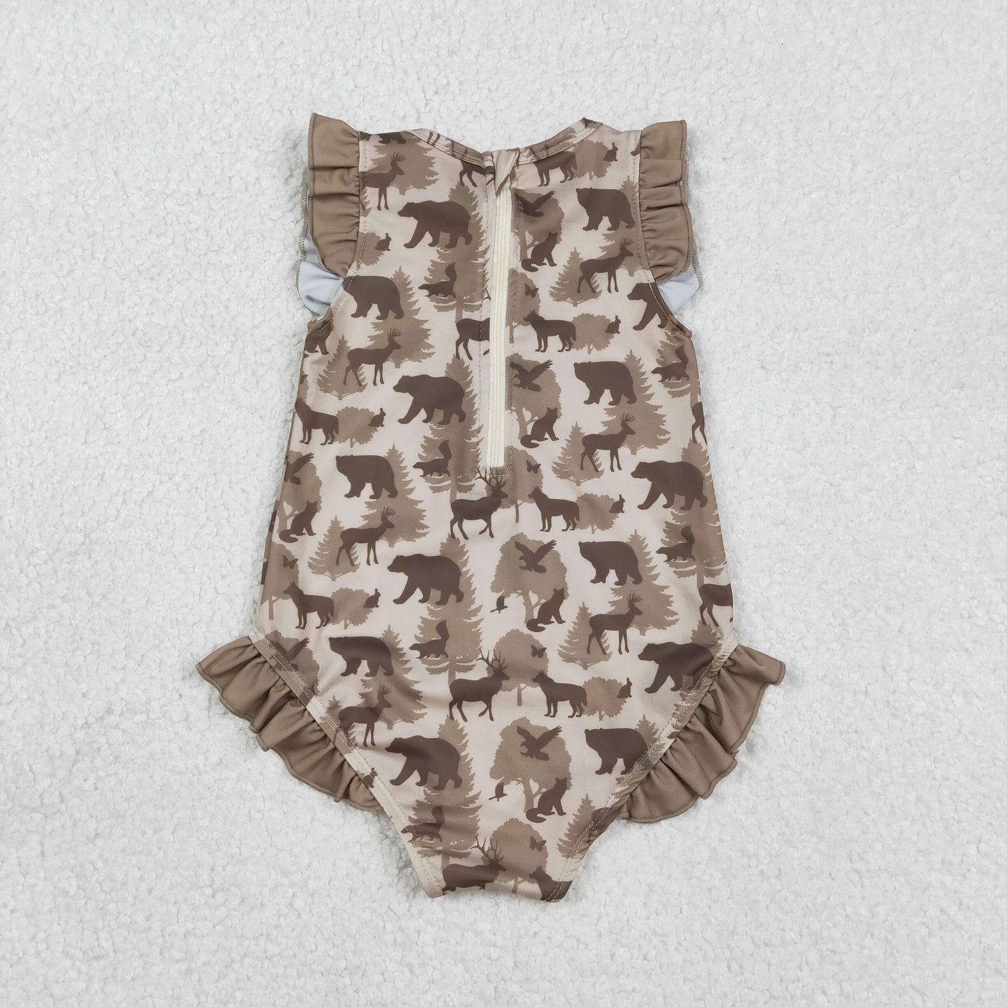 forest animal print girl one piece swimsuit