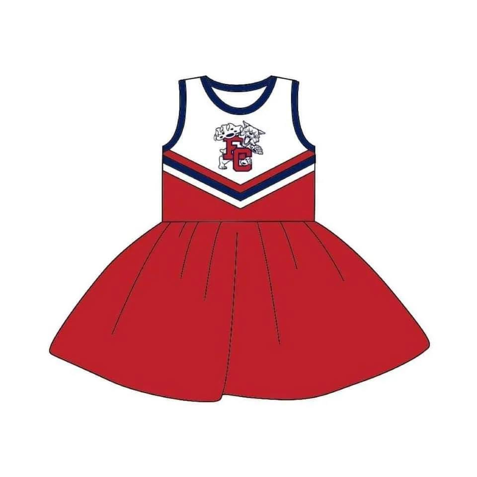 Custom order MOQ 3 sleeveless team cheerleader dress