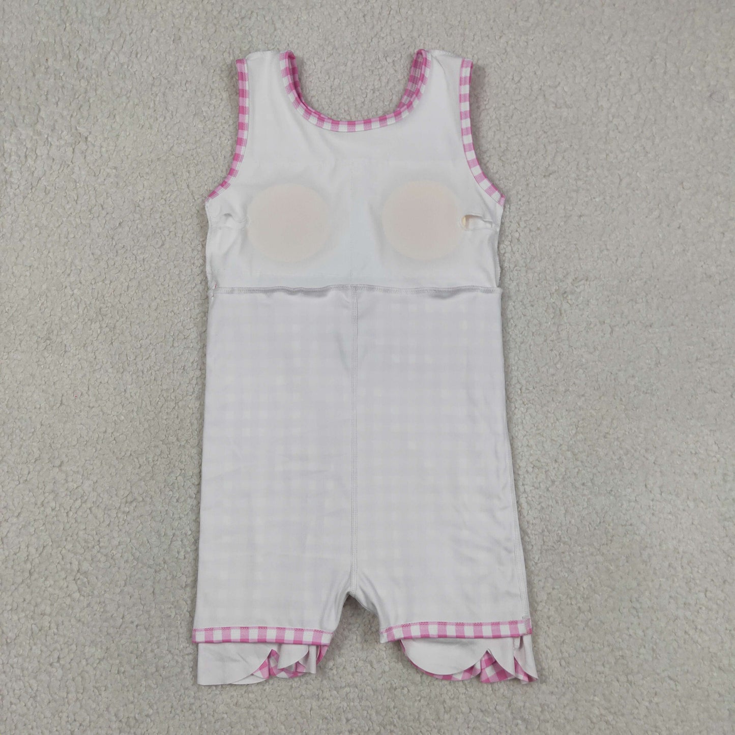 pink gingham scallop athletic dress