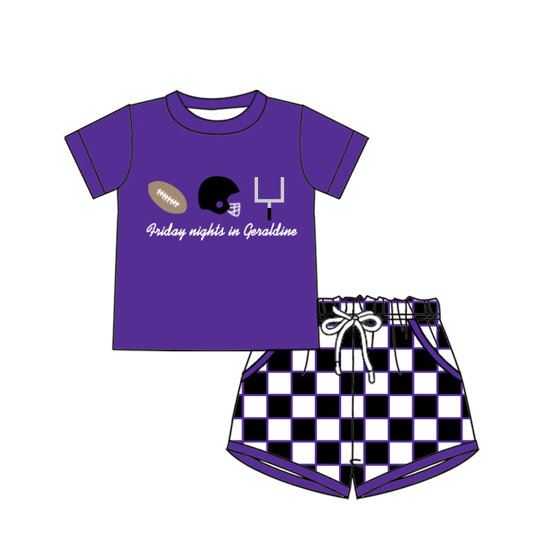 Custom order Alexis team purple dog boy shorts set