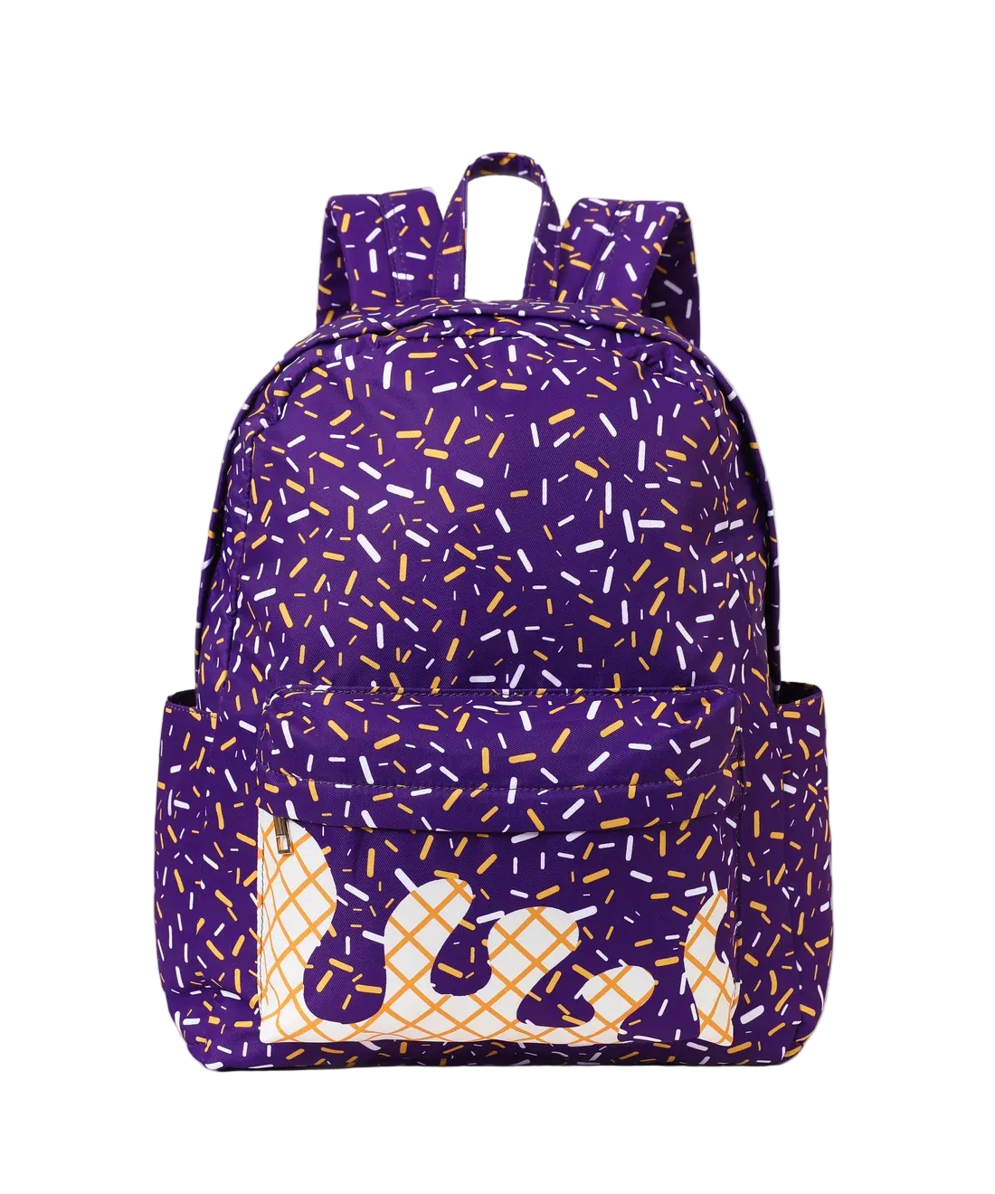 BA0327  Baby Kids Purple Team Zipper School Back Bags