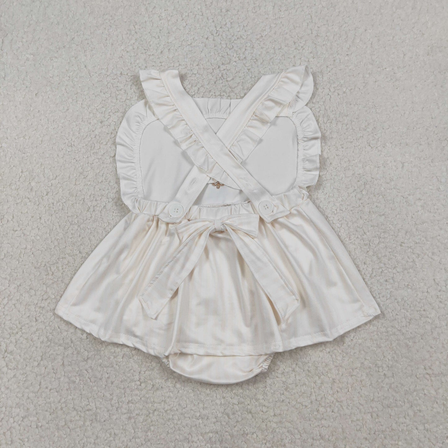 striped cross embroidery easter baby bubble playwear