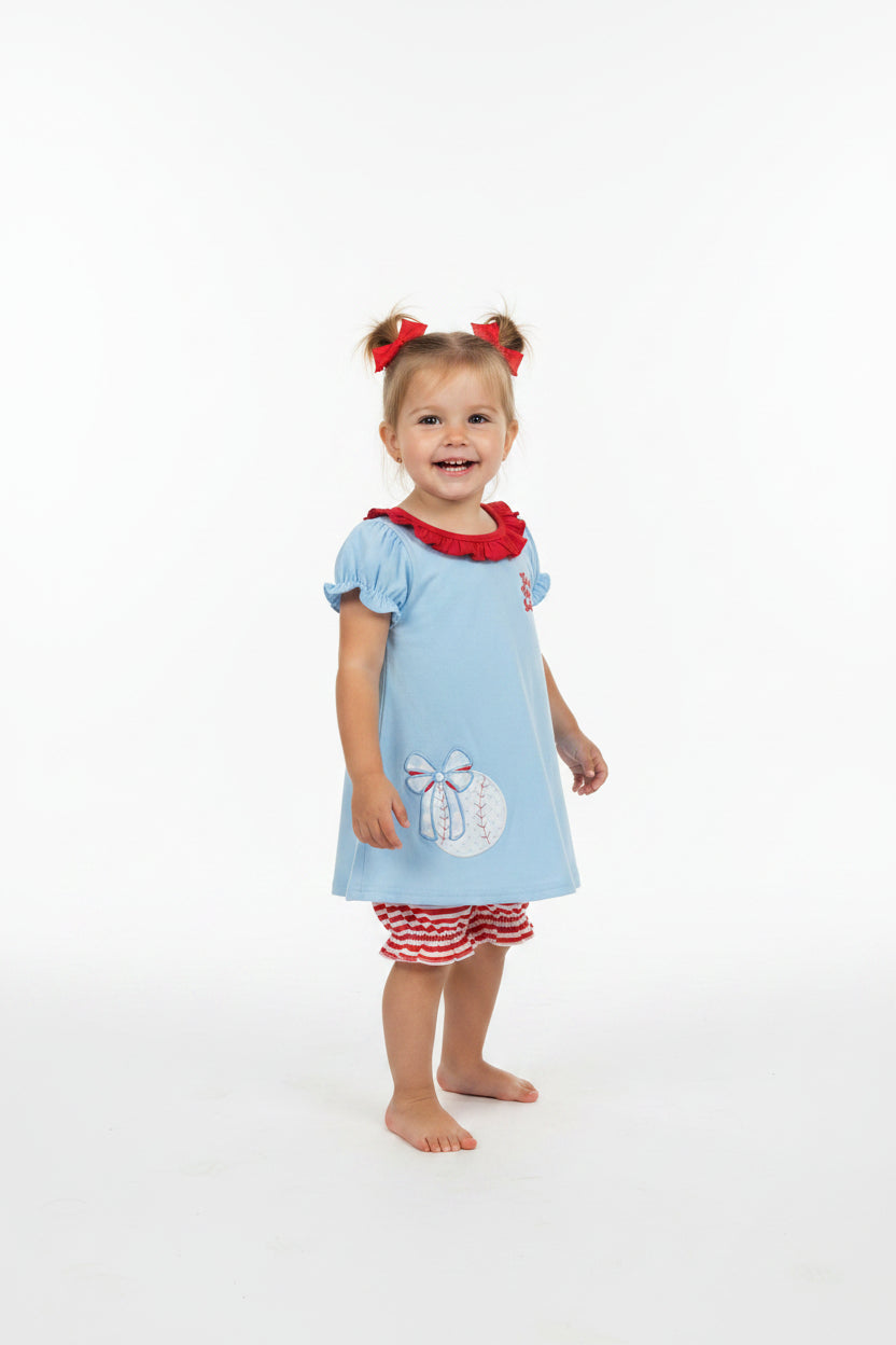 take me out to the ball game baseball embroidery bloomer outfit