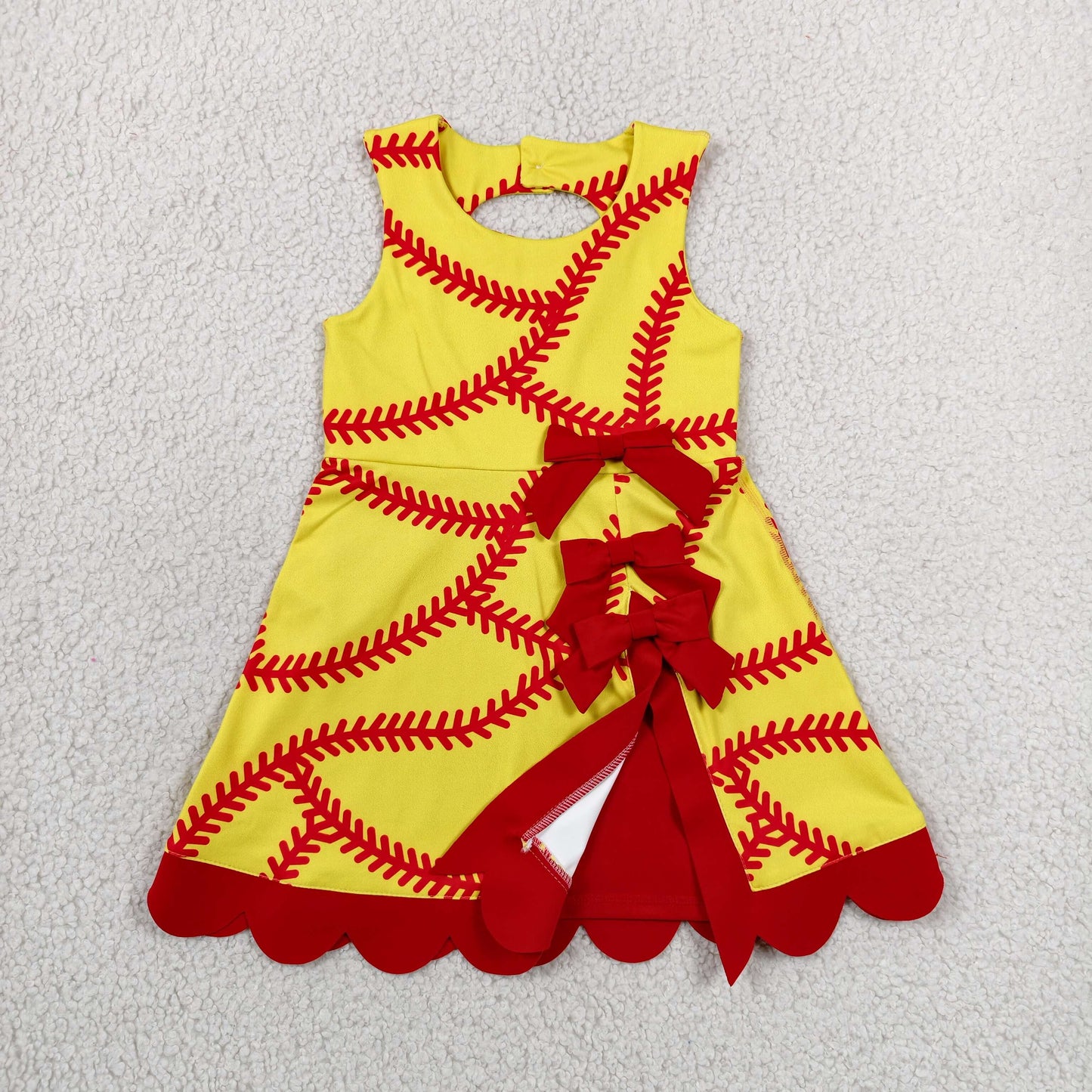 sleeveless softball athletic scallop dress