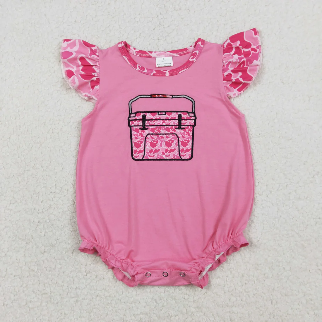 Sibling embroidery camo cooler kids clothing