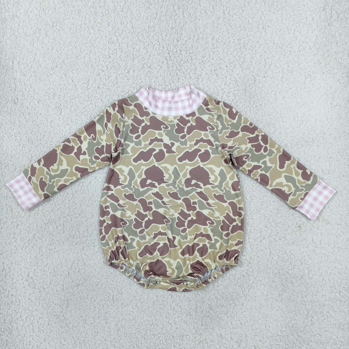 LR3280 long sleeve camo mock neck romper baby clothes