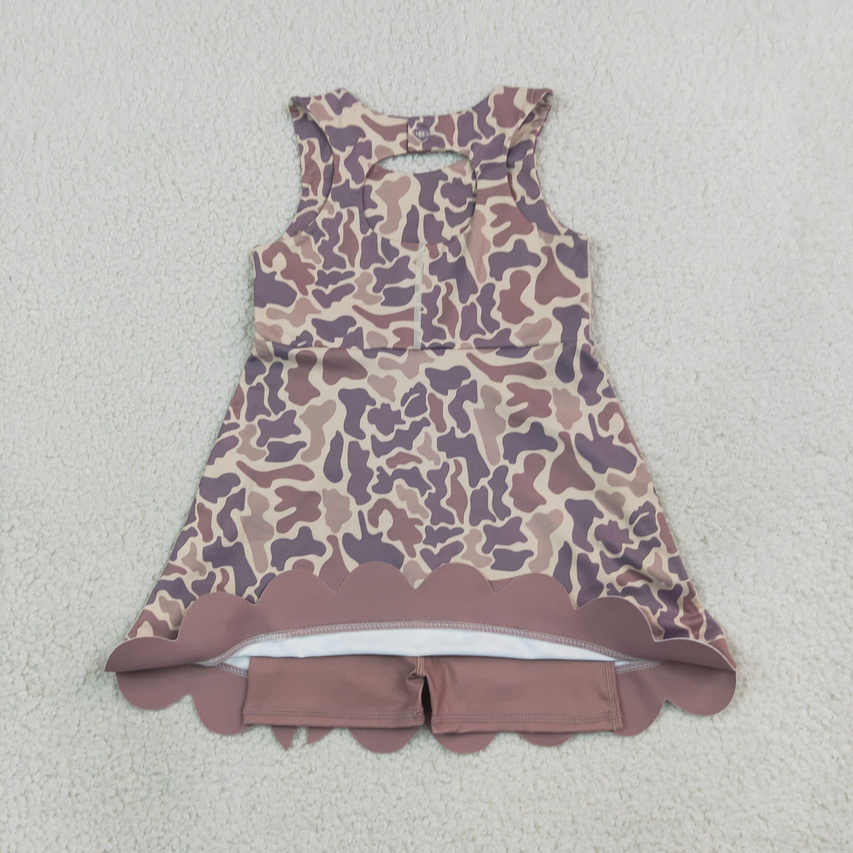 camo athletic scallop dress kids clothing