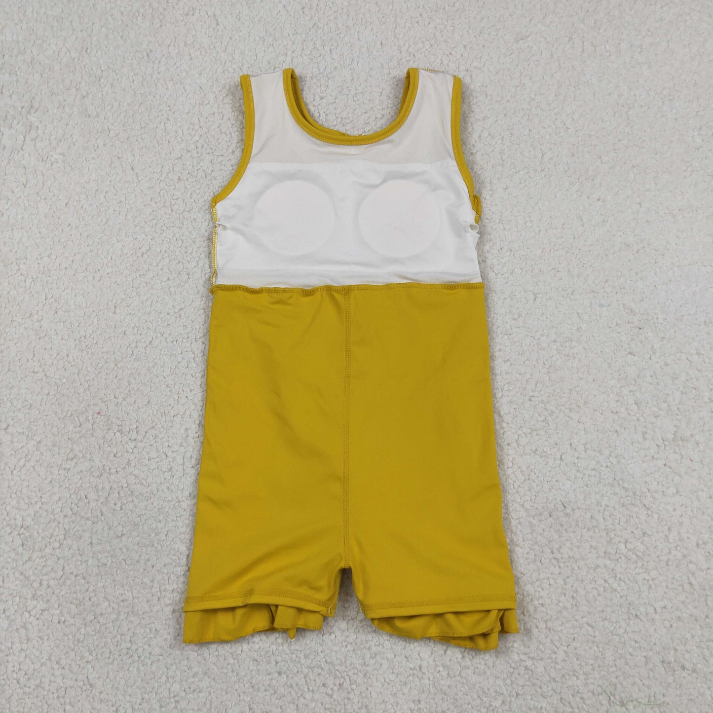 solid mustard ruffle athletic dress