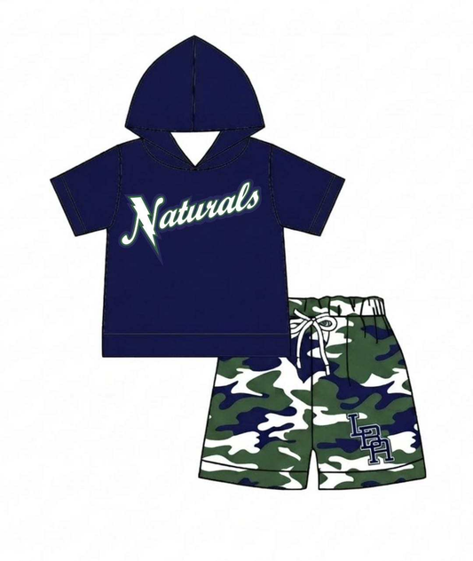 Custom order MOQ 5 Baby Boys Natruals Hoodie Pockets Short Team Clothes Set