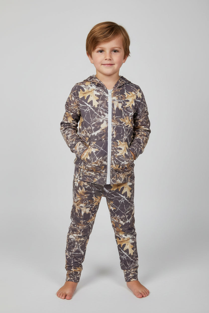 camo zip hoodie joggers outfit boy outfit