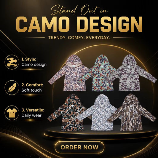 Sibling Baby Boys Camo Hooded Long Sleeve Tee Shirts Tops D 820