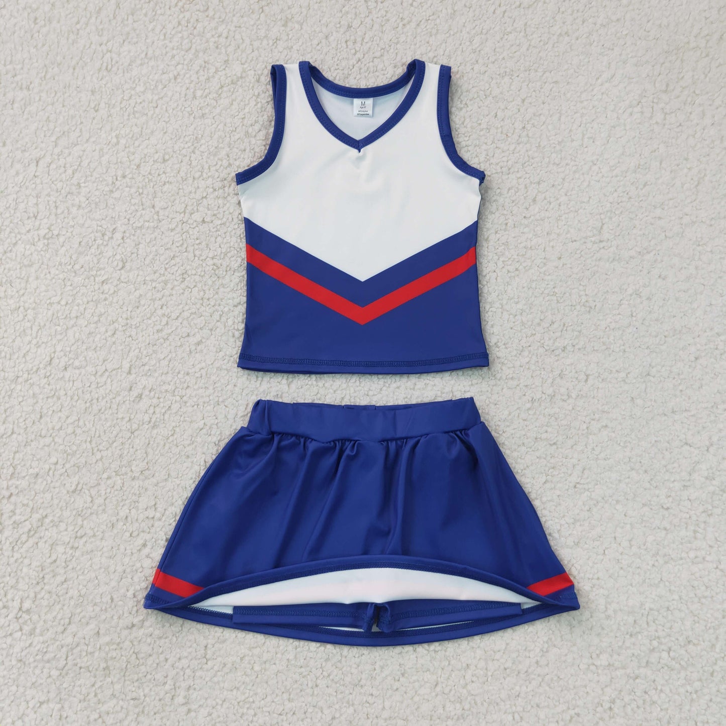 royal blue white cheerleader athletic skort outfit girls clothes