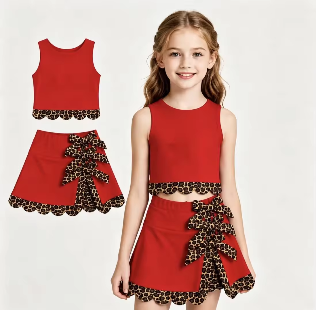 MOQ 30 TAT 6-7weeks Nicole bigley custom red scallop yoga outfit