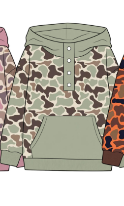 Custom order moq 5 Alissa kids camo hoodie