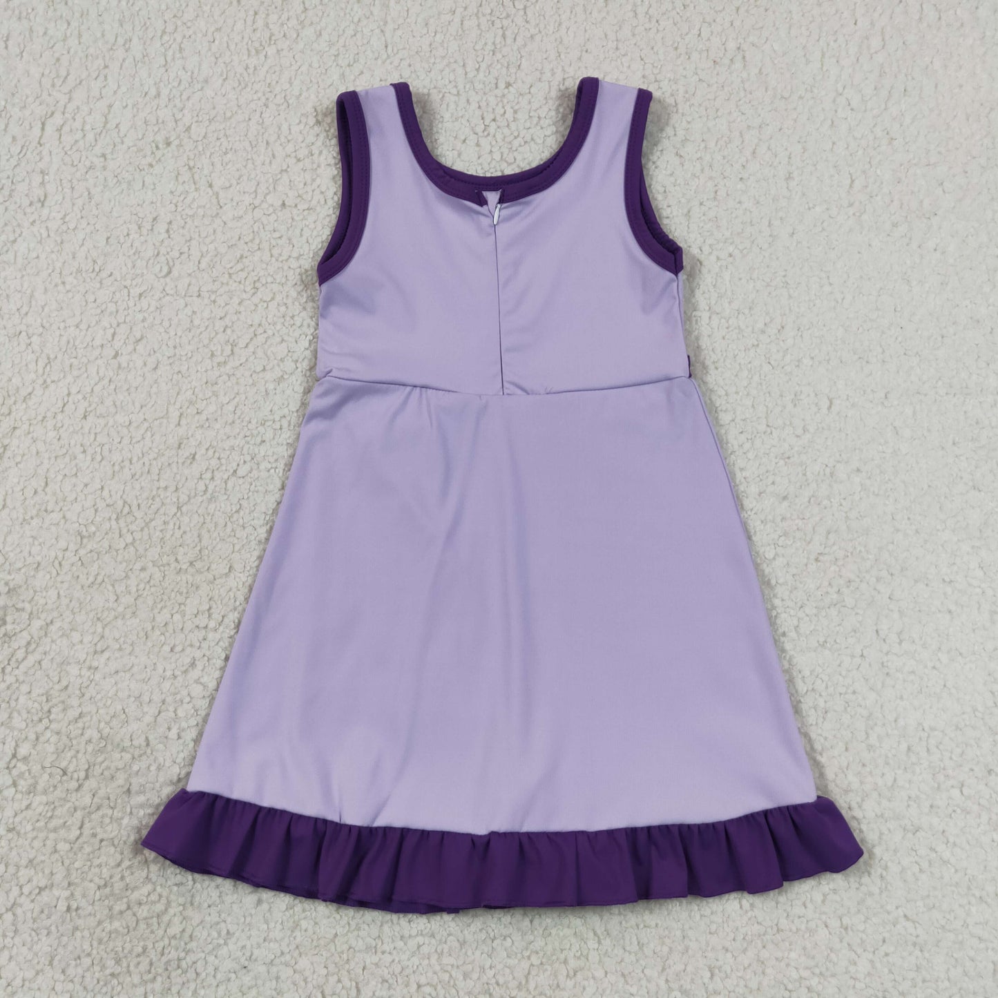 solid purple ruffle athletic dress