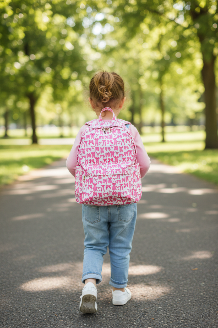 BA0285 Baby Girls Pink Bows Backpacks Bags  D 3.24