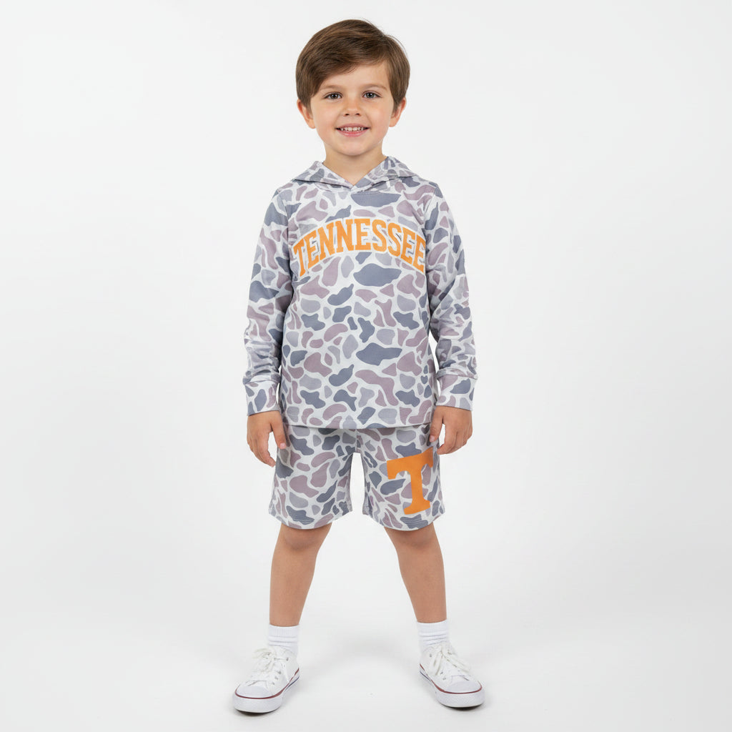 tennessee football team camo hoodie shorts set