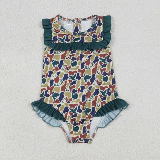 baby girl hunting camo one piece swimsuit