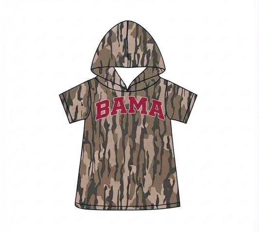 Custom order MOQ 5 Baby Boys Short Sleeve Wood Camo Bama Team Hoodies Top