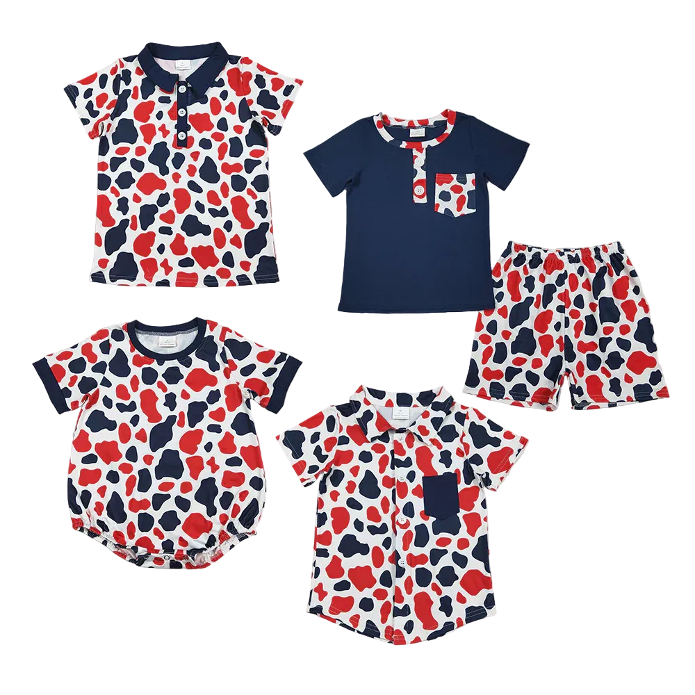 Sibling 4th of july red white blue camo clothes