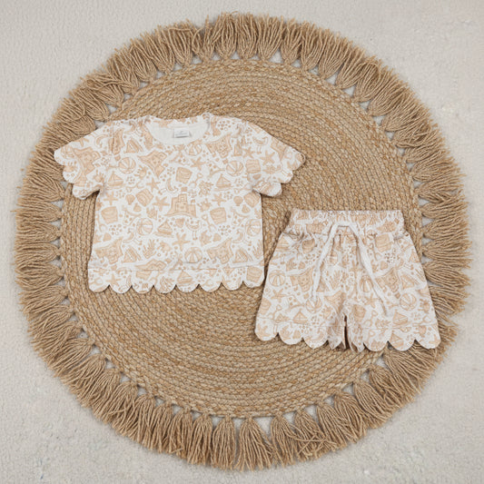 toys on the beach sand castle ball crab scallop shorts set