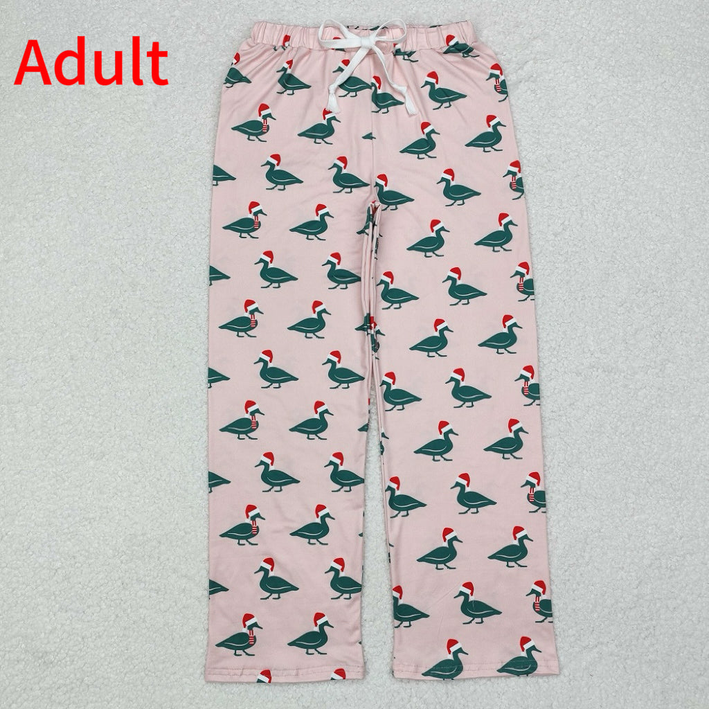 P0637  Adult Women Christmas Duck Pink Pants