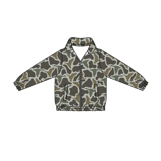Custom order MOQ 5 Baby Boys Ducks Camo Hunting Zip Pockets Jackets Top