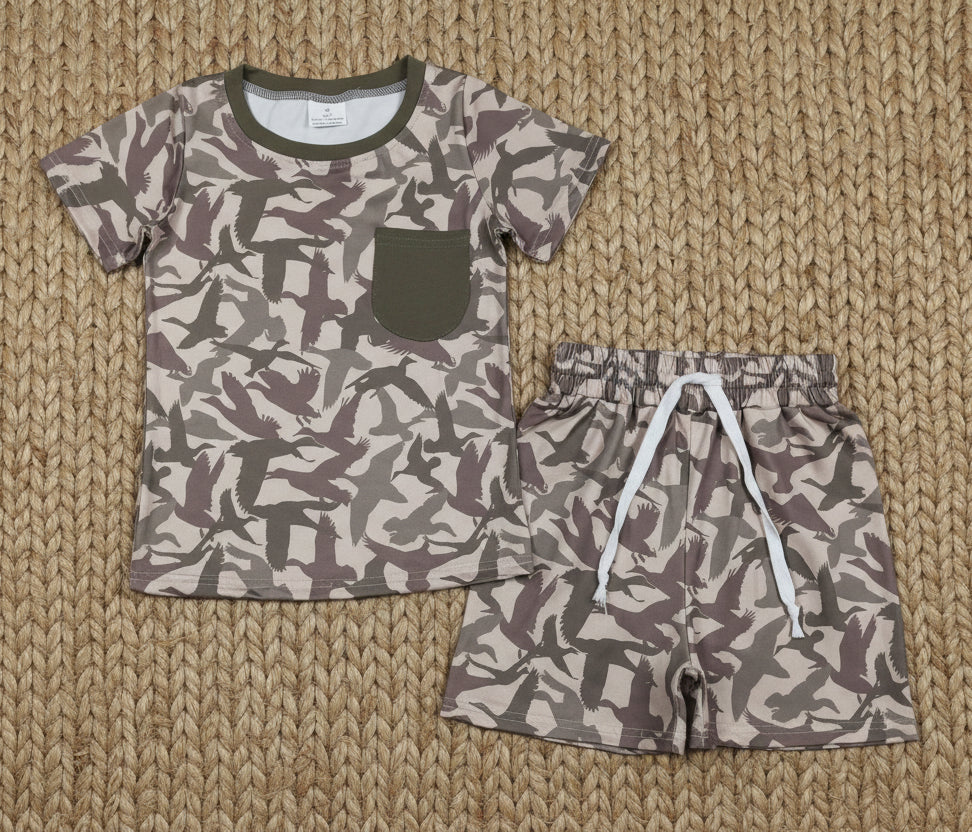 duck mallard shorts set kids clothing
