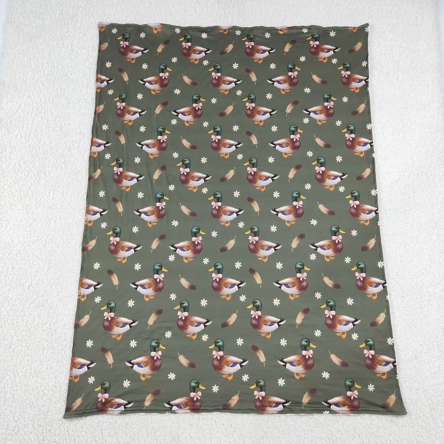 soft duck call print baby blanket