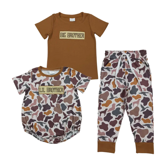 Sibling little brother embroidery camo clothes