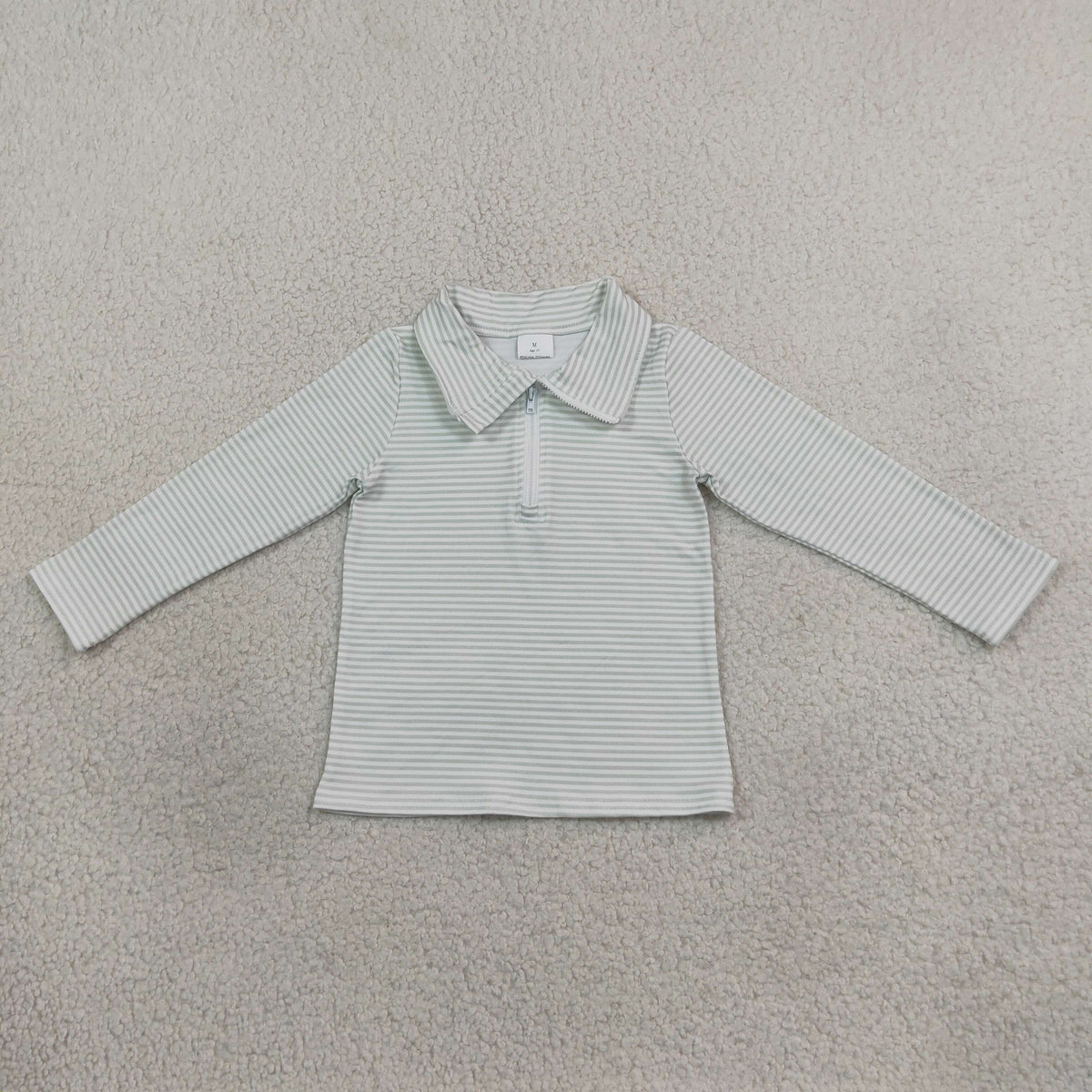 light green striped boy pullover