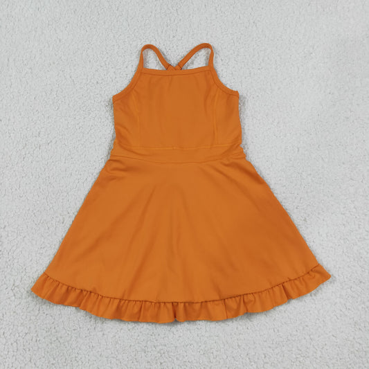 solid orange athletic skort dress
