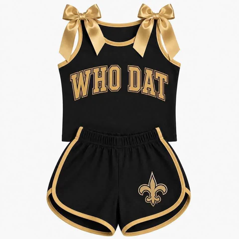 Custom order MOQ 5 school team bow tank shorts set