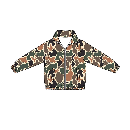 Custom order MOQ 5 Baby Boys Ducks Camo Hunting Zip Pockets Jackets Top