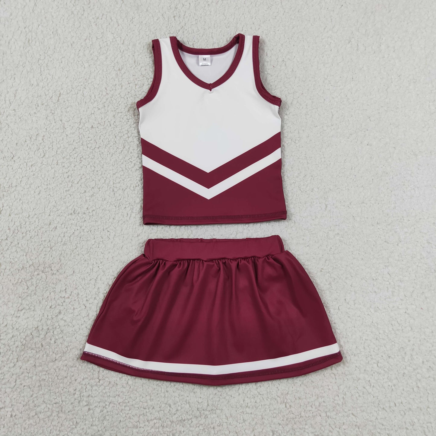 maroon white athletic skort outfit girls clothes