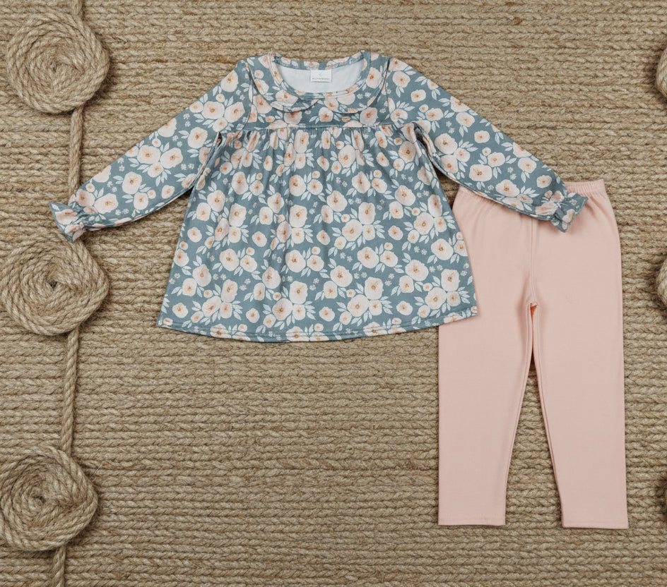 GLP2776 wild flower tunic legging outfit girl clothing