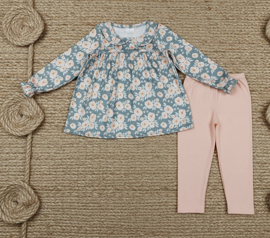 GLP2776 wild flower tunic legging outfit girl clothing