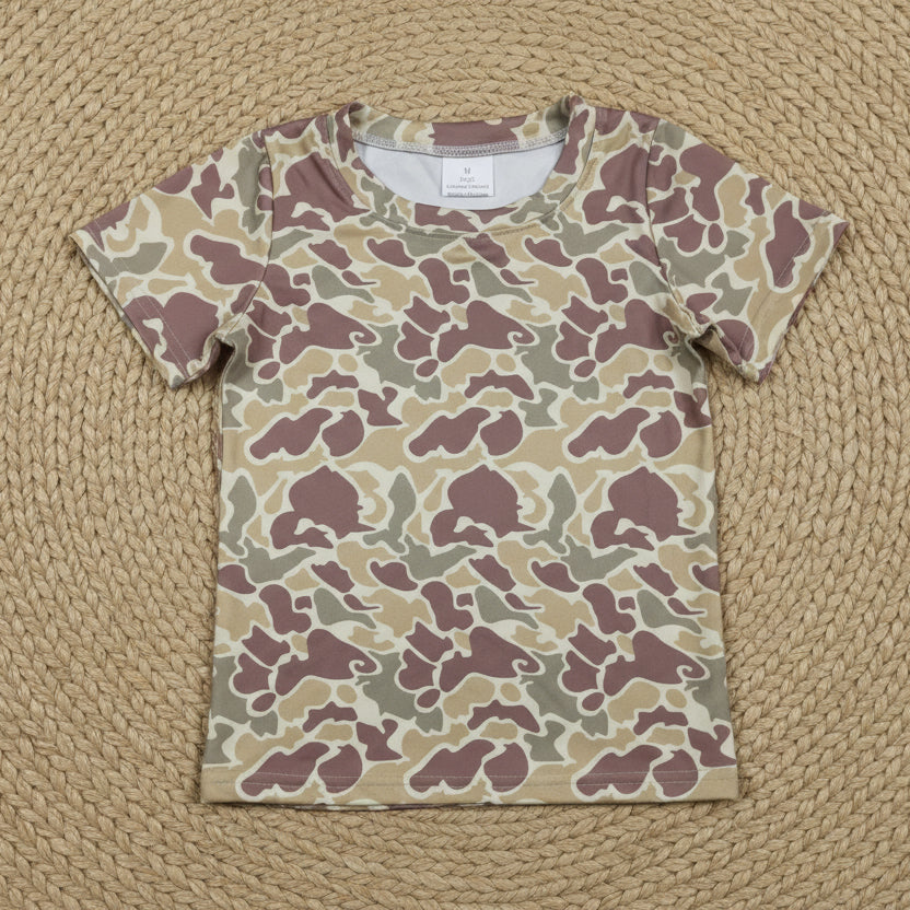camo tee summer boys top