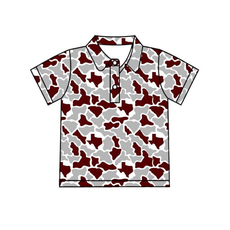 Custom order MOQ 5 game days camo polos with team colors + logo