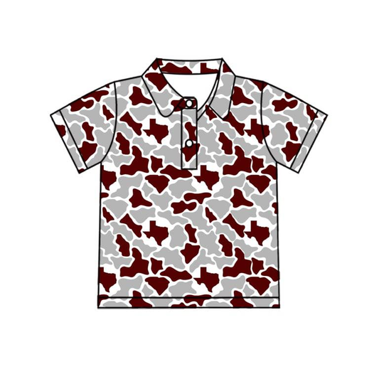 Custom order MOQ 5 game days camo polos with team colors + logo