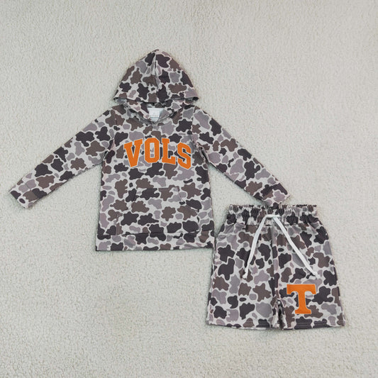 vols football team camo hoodie shorts set