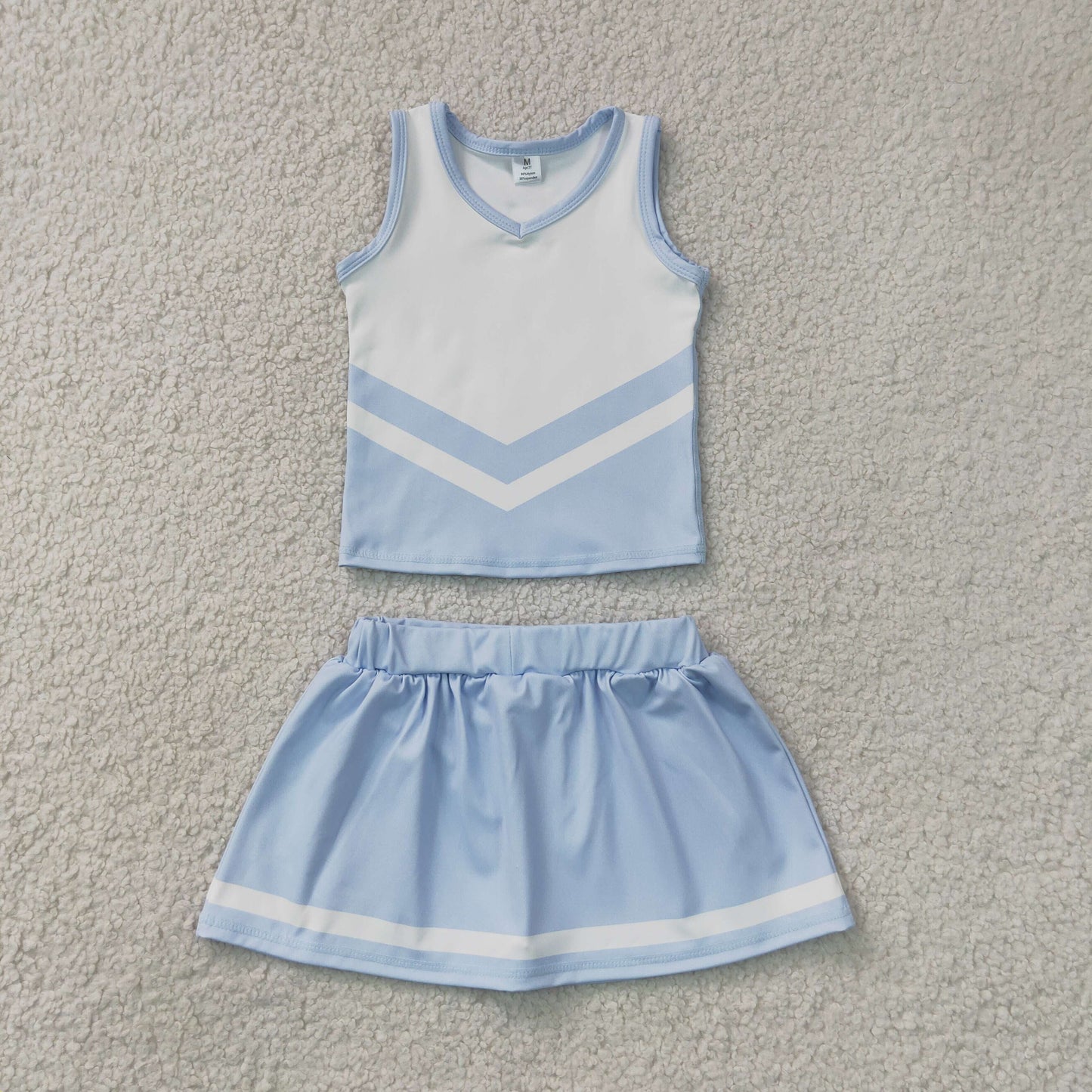 blue white cheerleader athletic skort outfit girls clothes