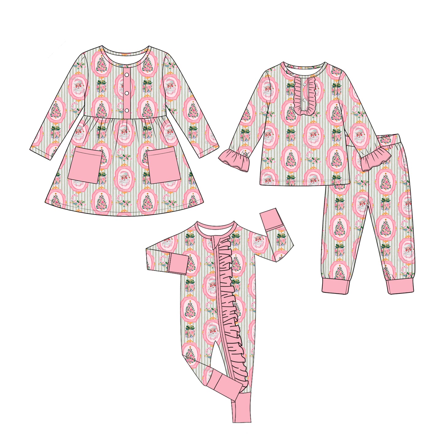 Pre order christmas santa sibling clothing