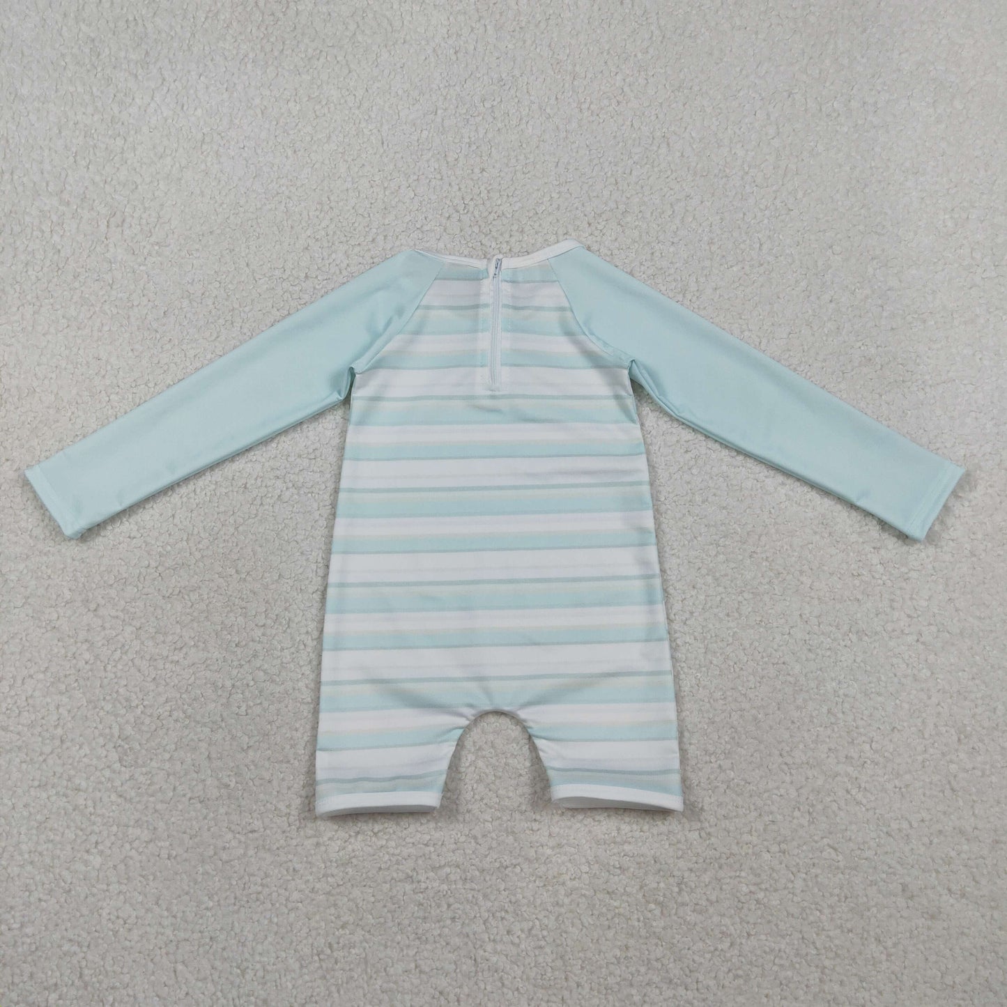 boys swimsuit blue stripes long sleeve rash guards