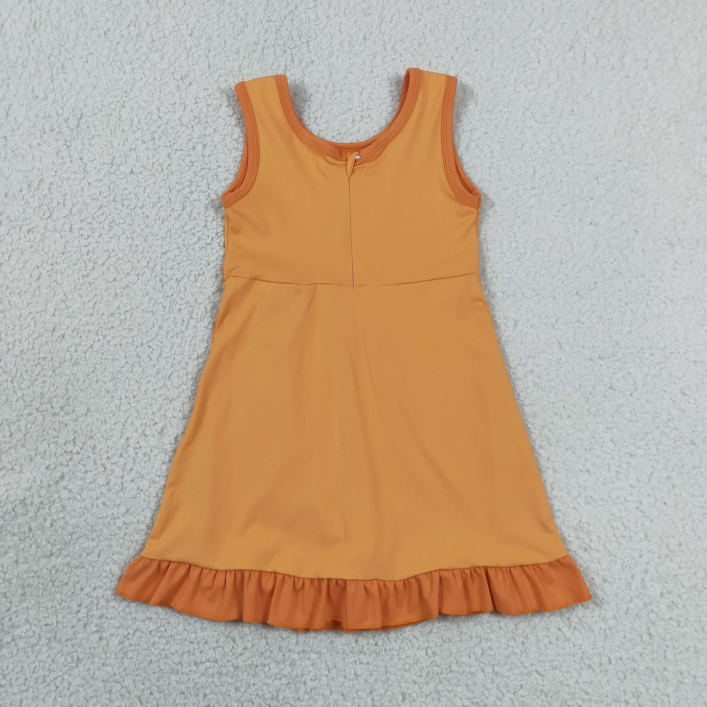 solid orange ruffle athletic dress