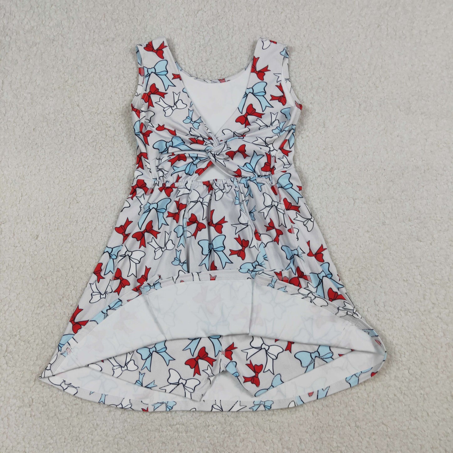 GSD3752 red white blue coquette bows athletic active skort dress