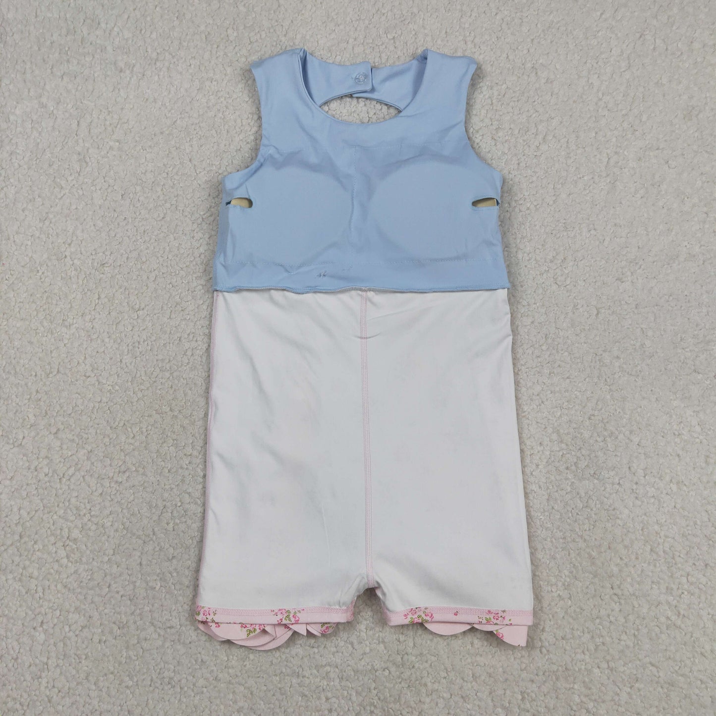 blue sleeveless athletic scallop dress