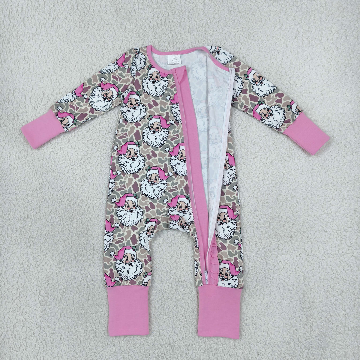 LR3305 leopard with santa print girl sleeper