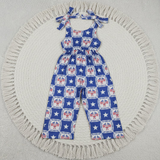 SR3875 checkered flag stars strap jumpsuit